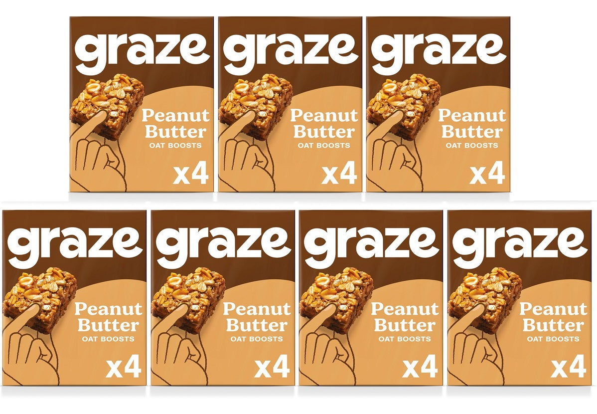 7 x Graze Peanut Butter Oat Boosts Flapjacks 4 X 30G (120G)