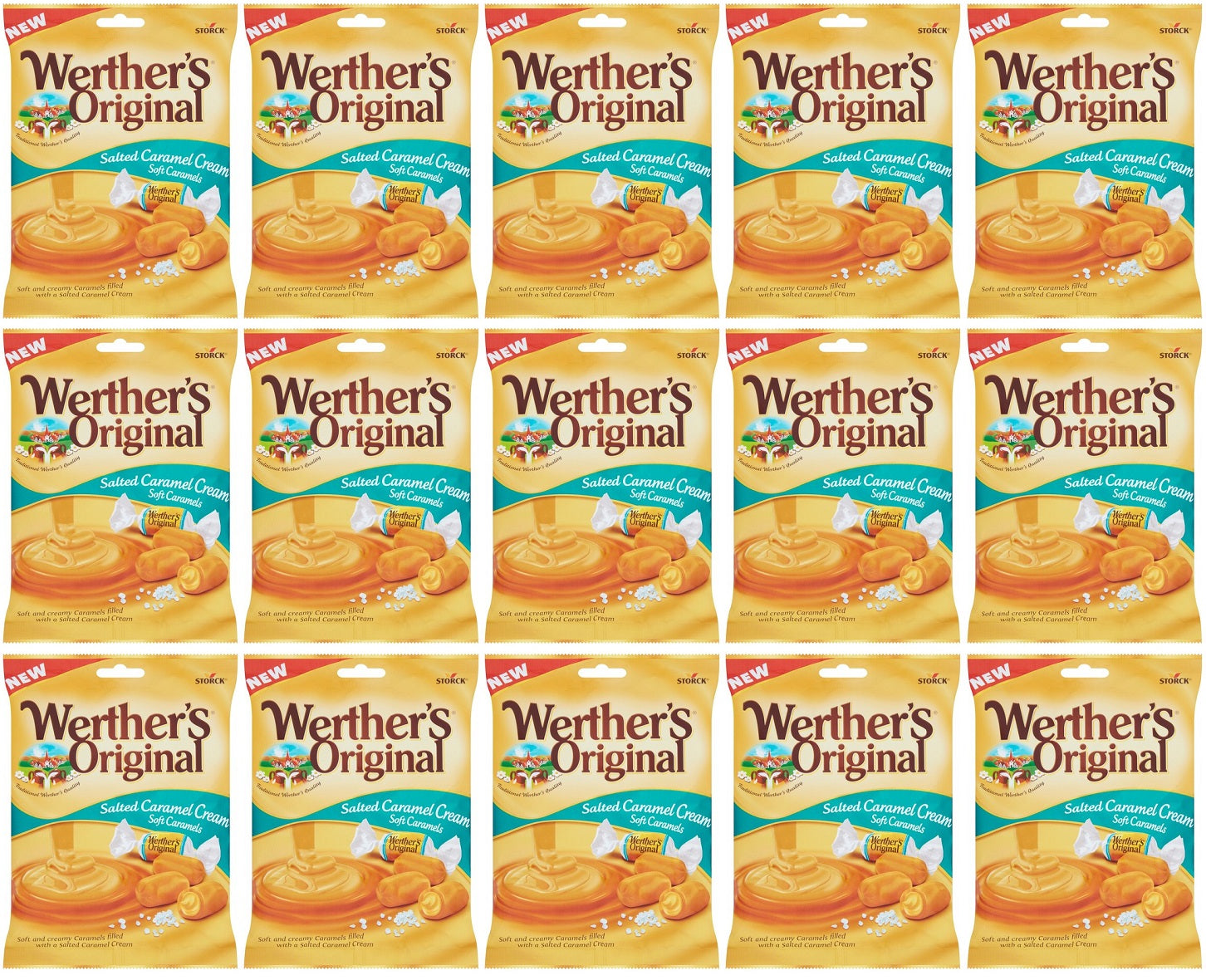 15 x Werther's Original Salted Caramel Cream Soft Caramels 125G