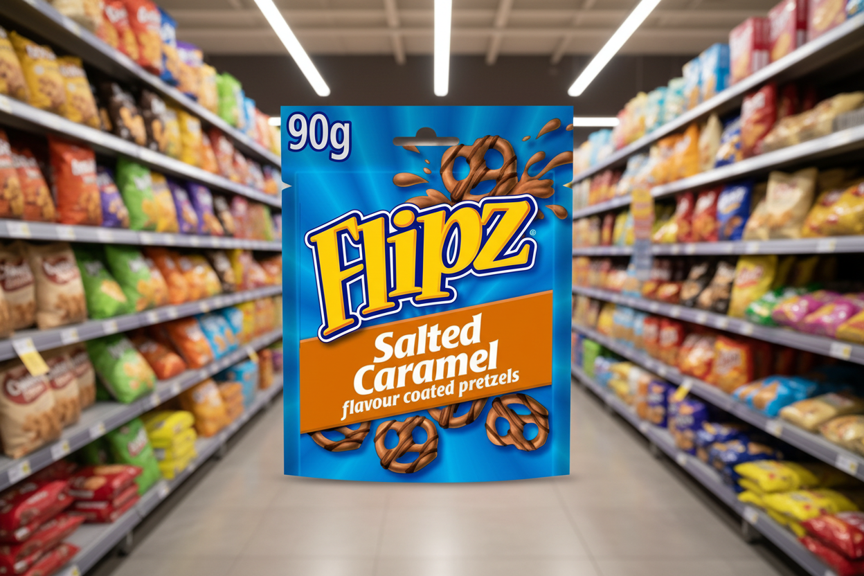 6 x Flipz Pretzels Salted Caramel Flavour Snacks 90G