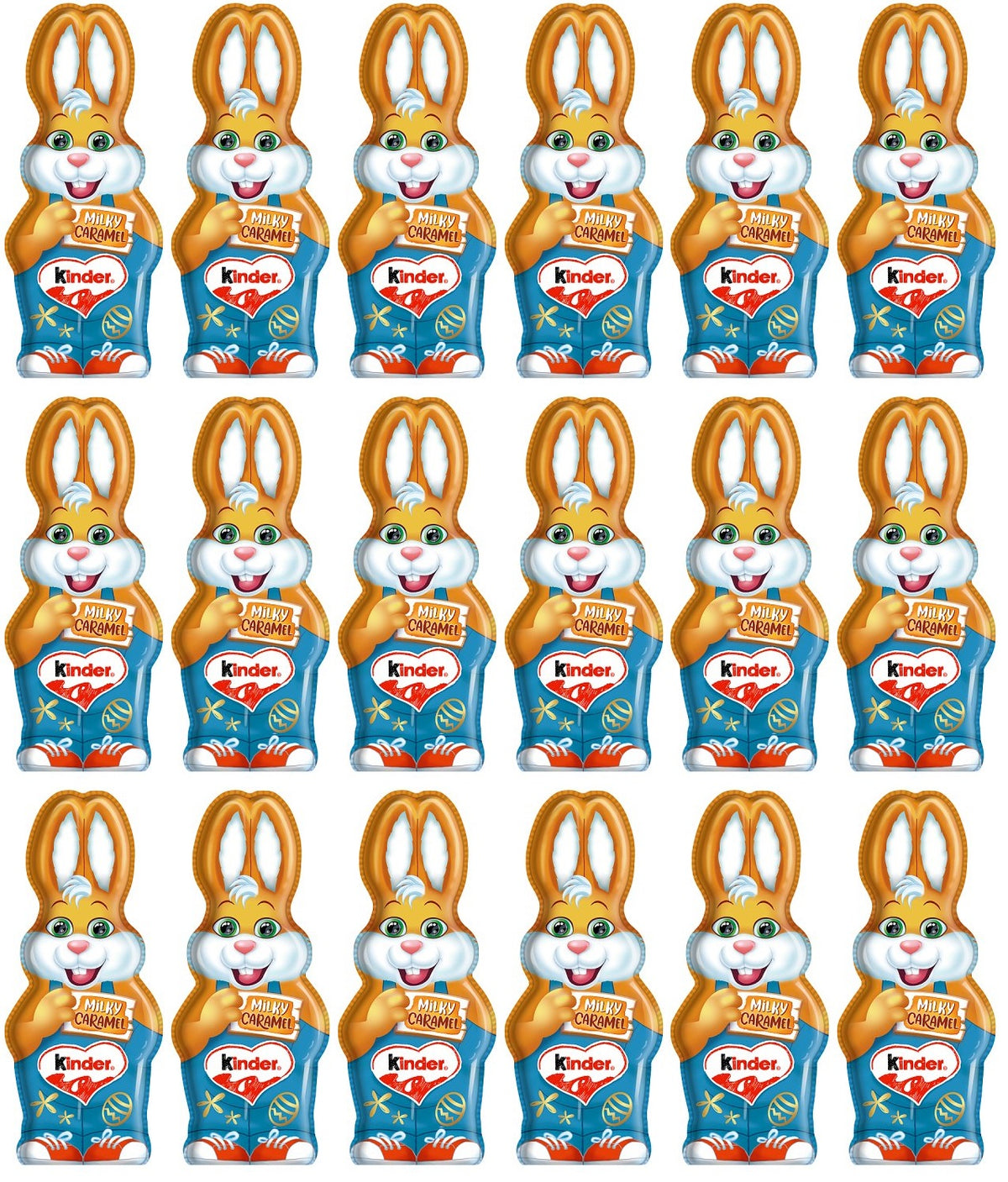 18 X Kinder Figure Easter Milky Caramel - 110Gm