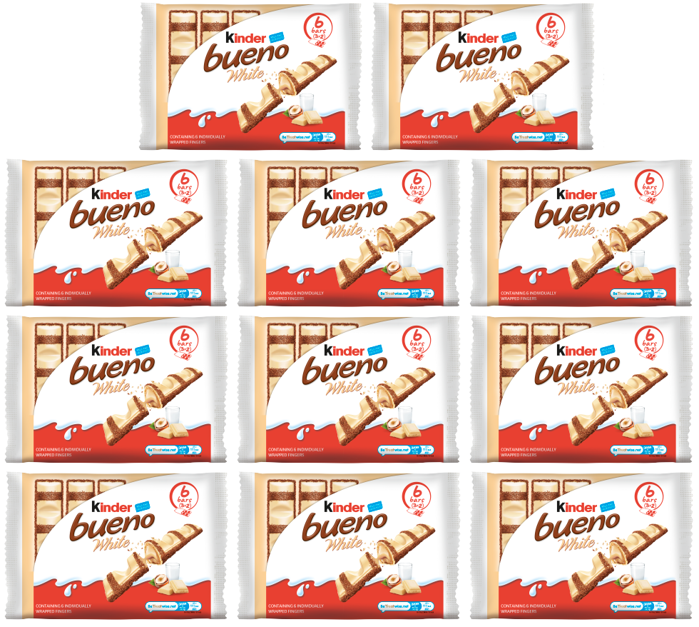 11 x Kinder Bueno White Twin 3 Pack - 129GM