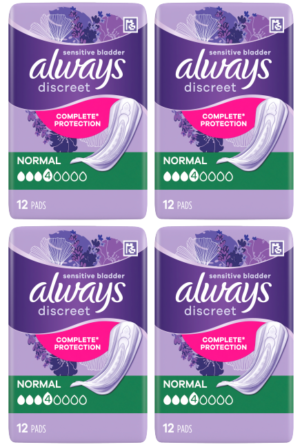 4 x Always Discreet Normal - 12 PACK