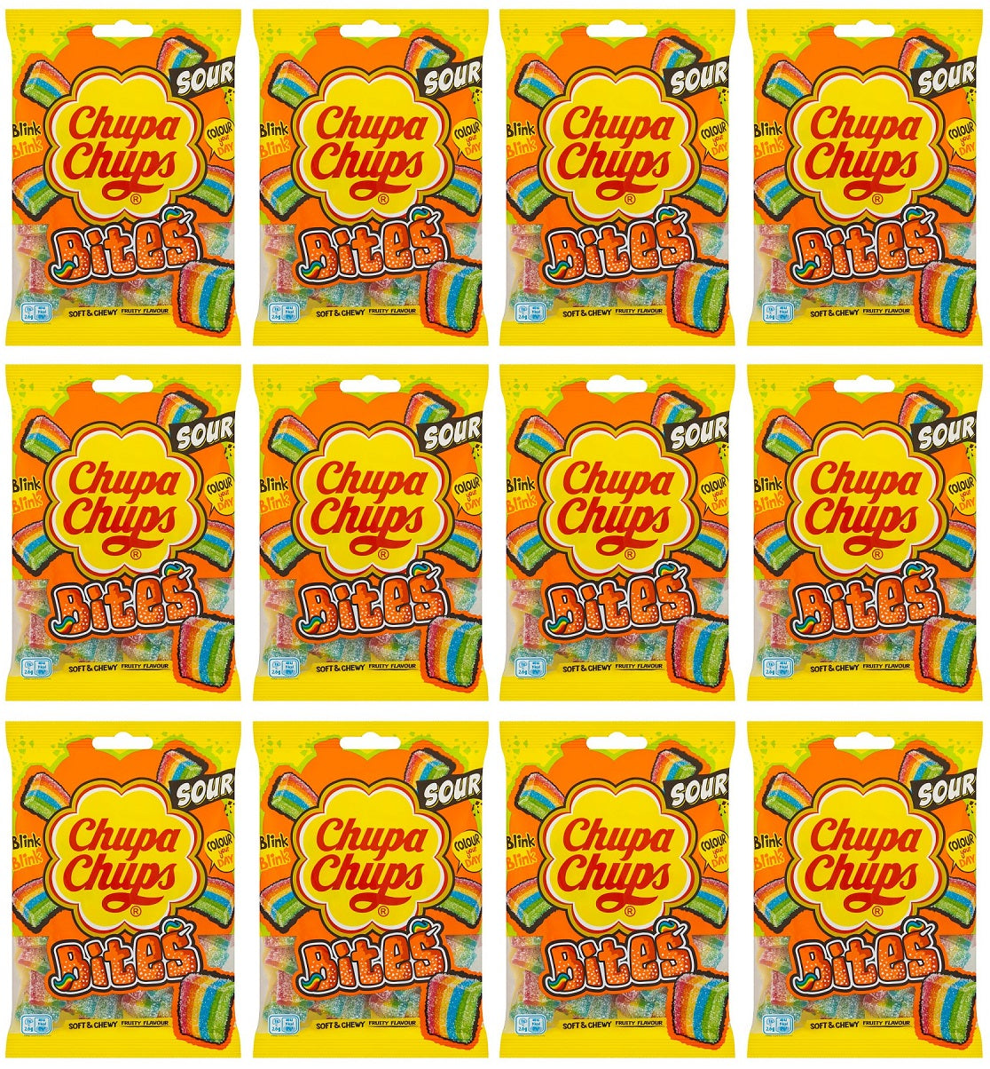12 X Chupa Chups Sour Bites Bag - 130Gm
