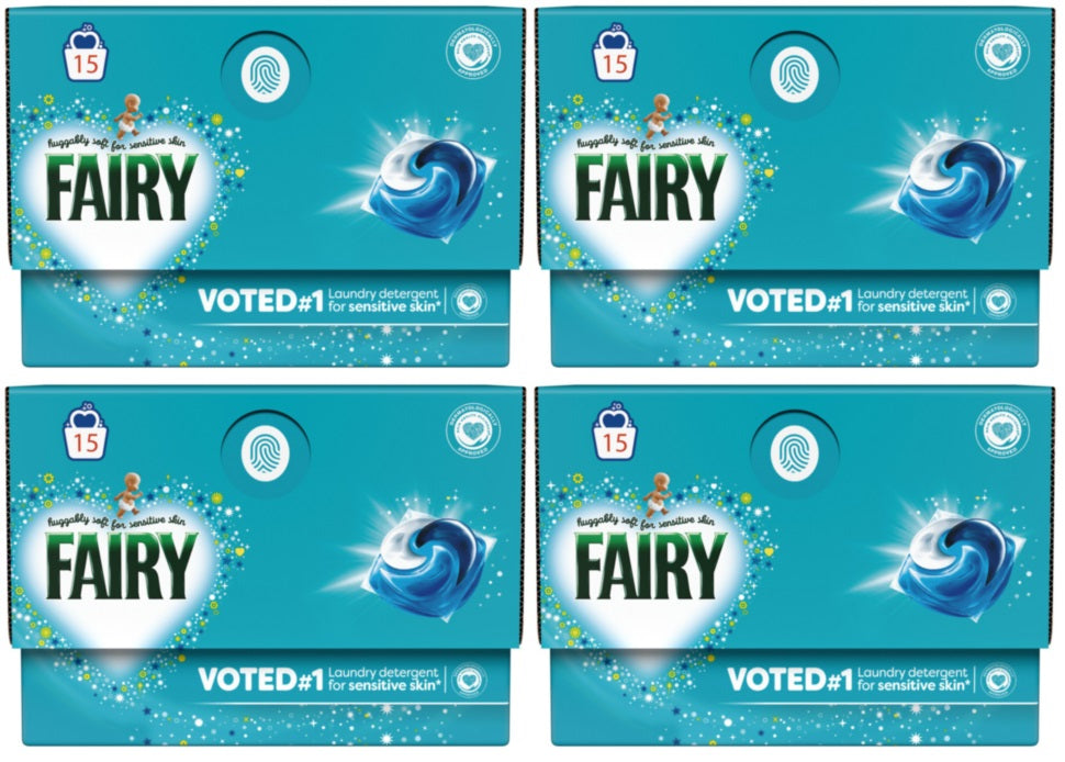 4 X Fairy Non Bio 4 In 1 Pods - 15 Pack
