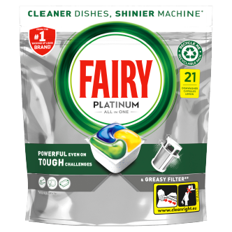 6 X Fairy Platinum Dishwash Tablet Lemon - 21 Pack