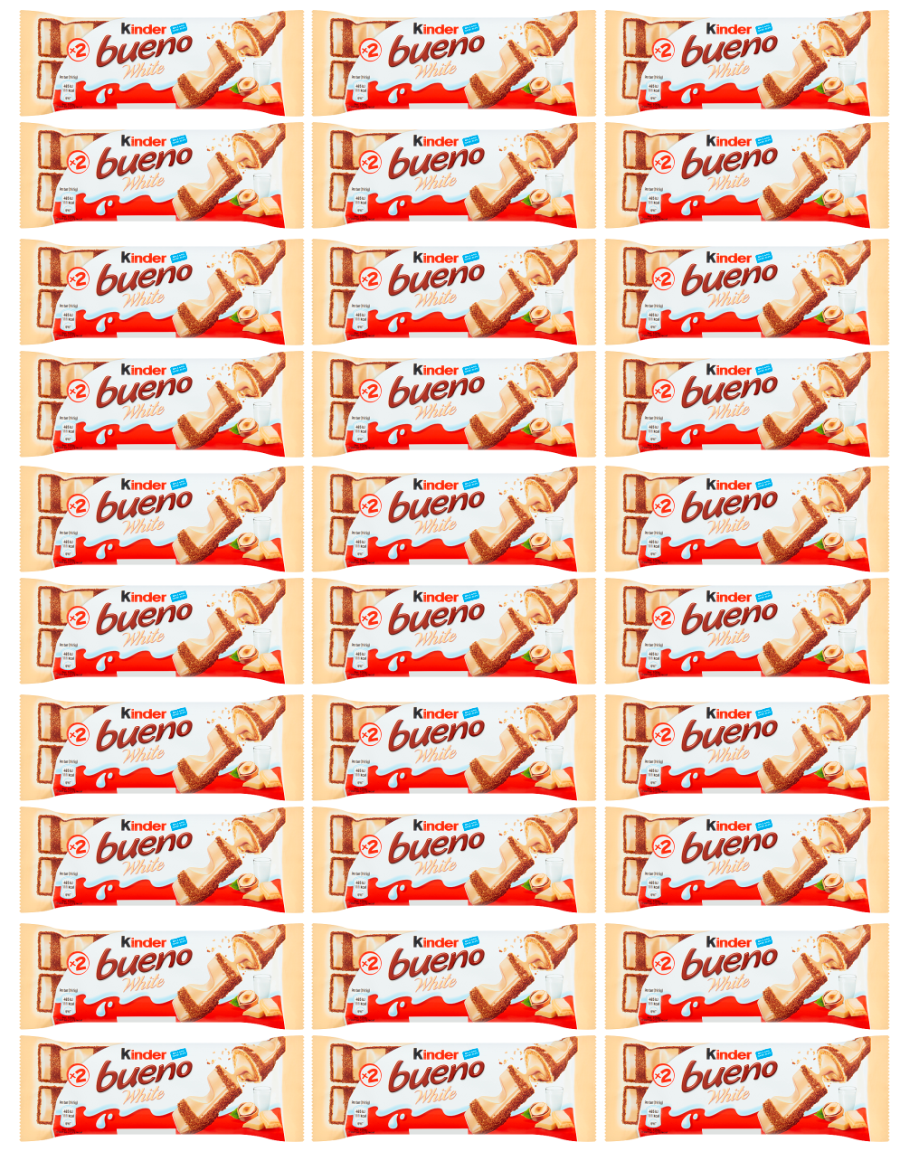 30 x Kinder Bueno Bar White 39Gm