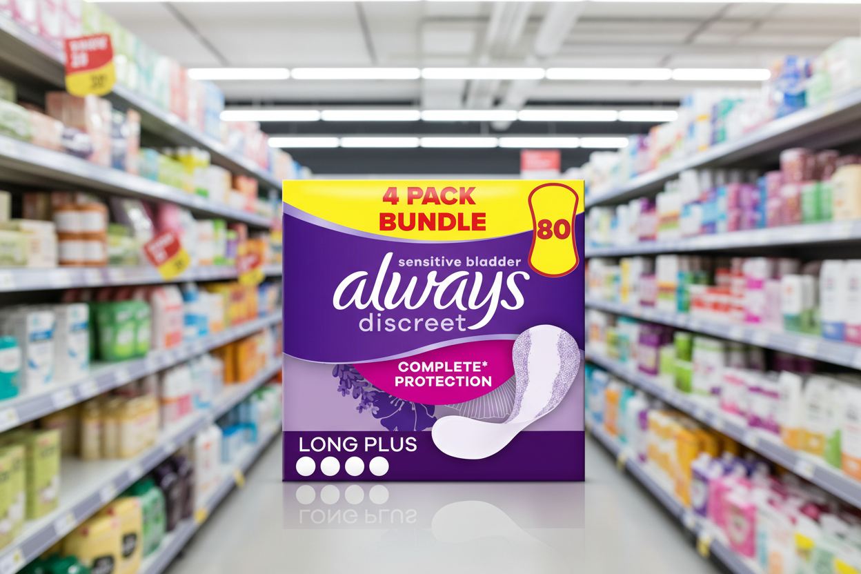 4 x Always Discreet Liners Plus - 20 PACK