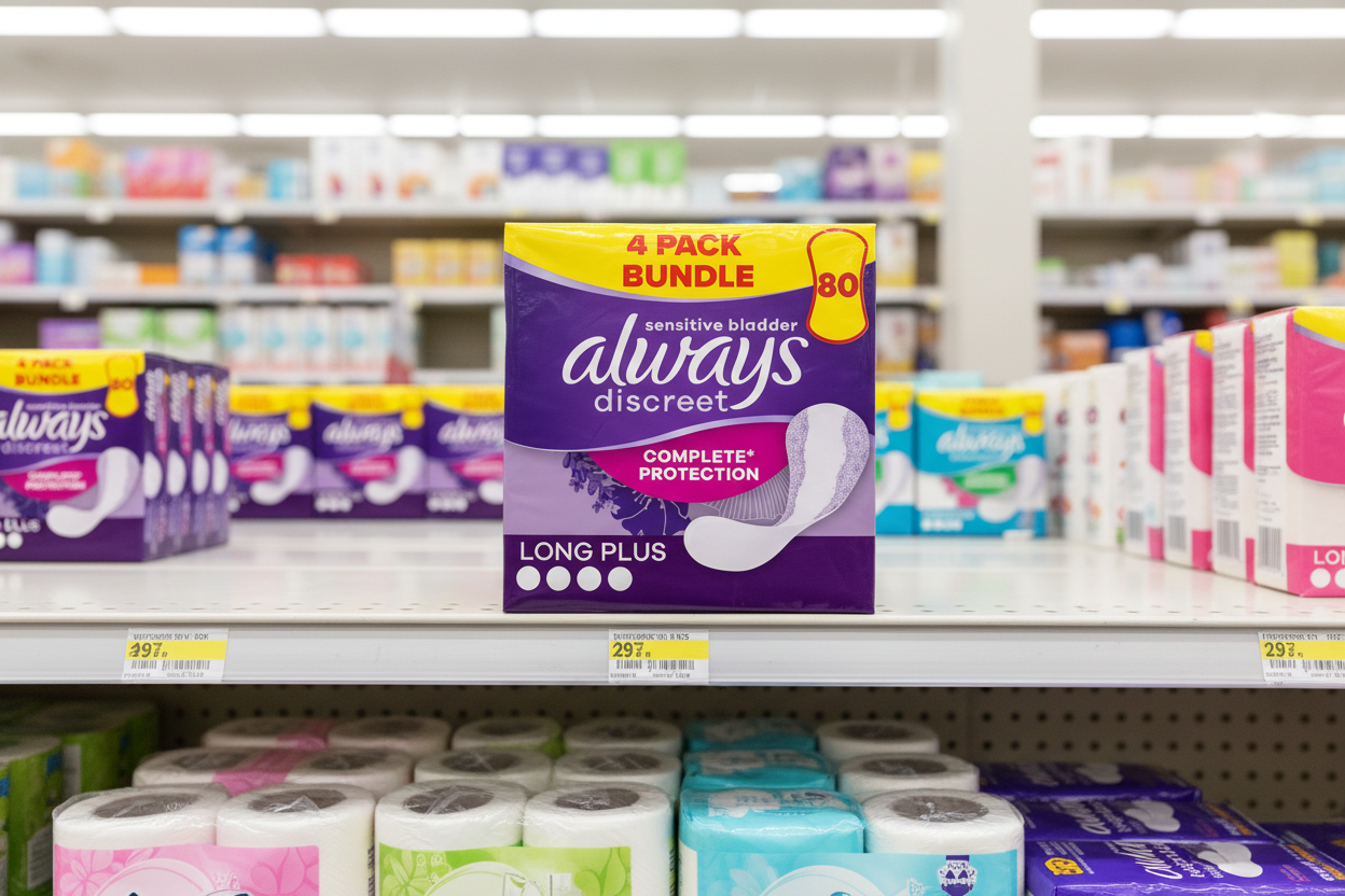 4 x Always Discreet Liners Plus - 20 PACK