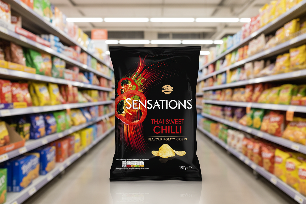 12 x Walkers Sensations Thai Sweet Chilli Sharing Crisps 150G