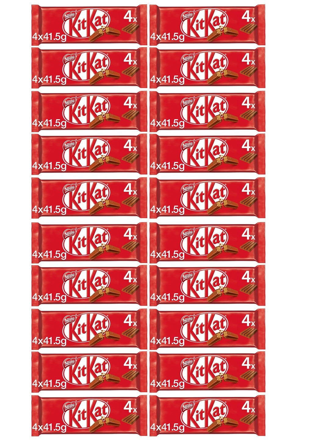 20 x Kitkat Finger Bars 4 X 41.5G (166G)