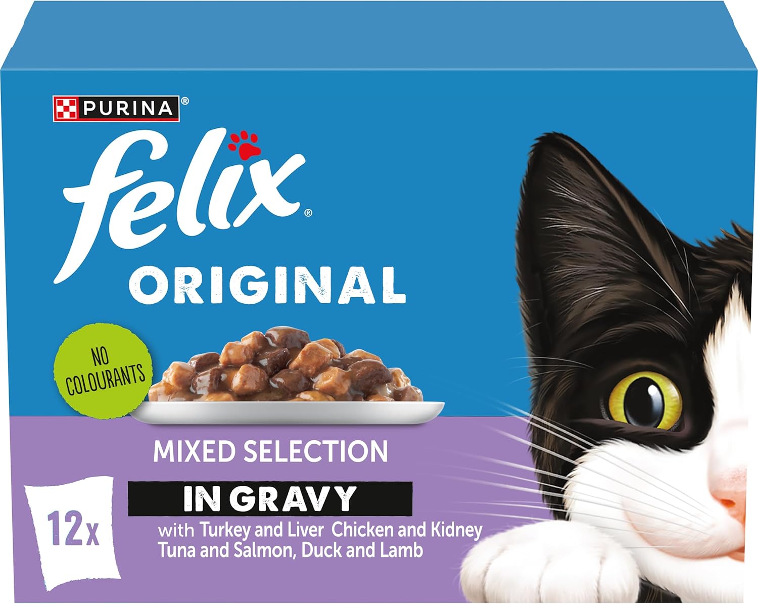 4 x Felix Original Mixed Selection In Gravy Wet Cat Food 12X85G