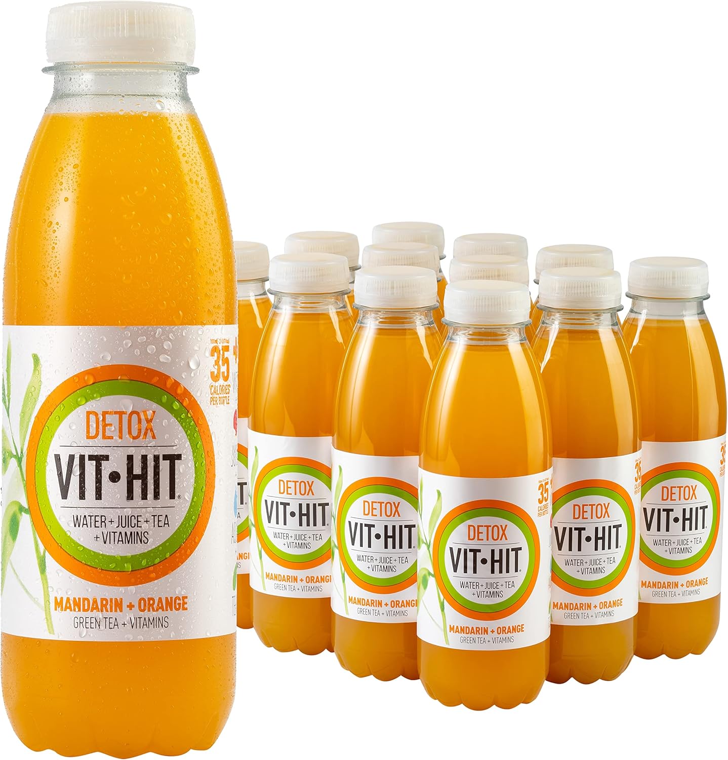 12 x Vit Hit Mandarin + Orange Green Tea + Vitamins 500Ml