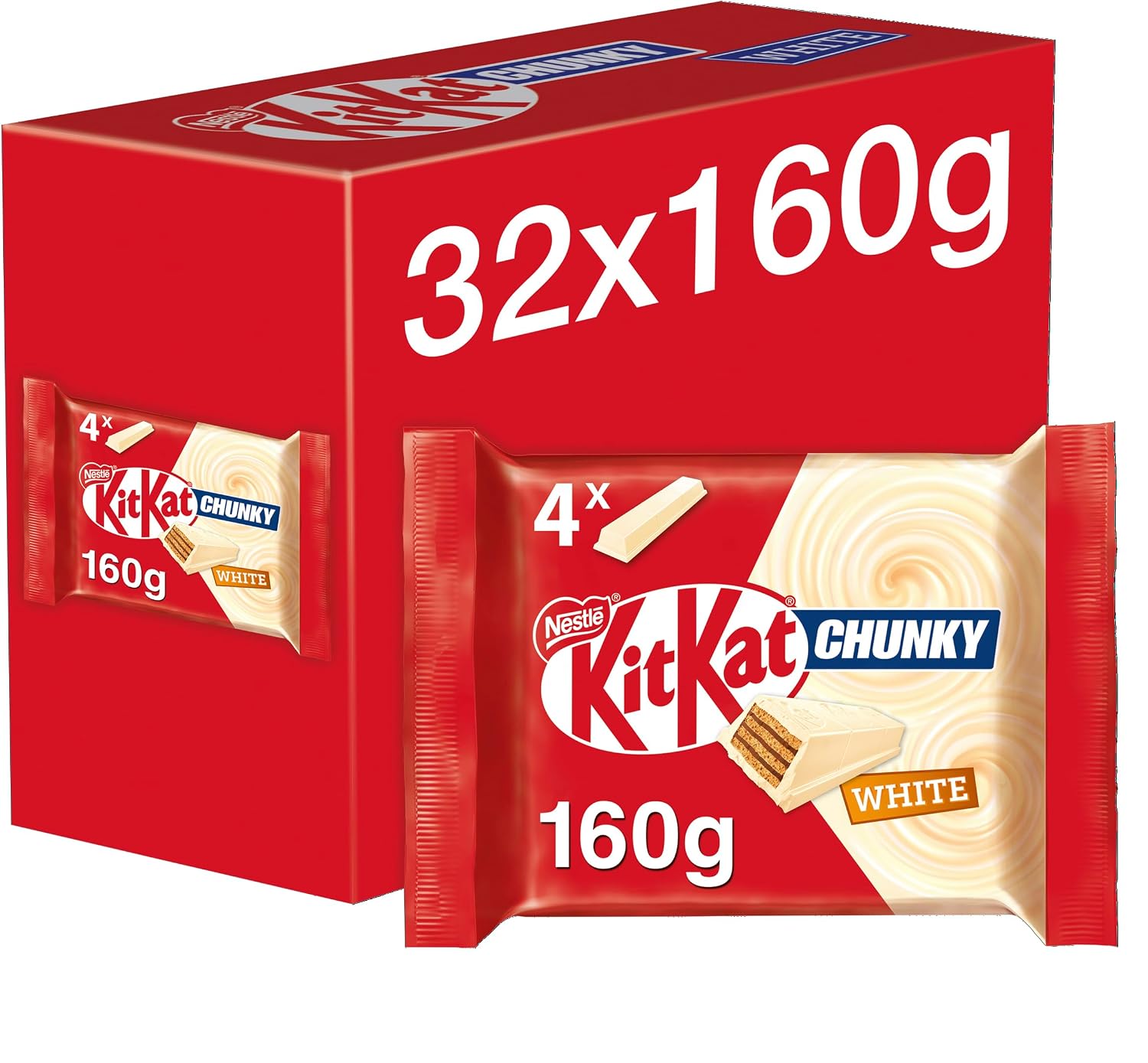 32 X Kitkat Chunky White 4Pk Multipack - 160Gm