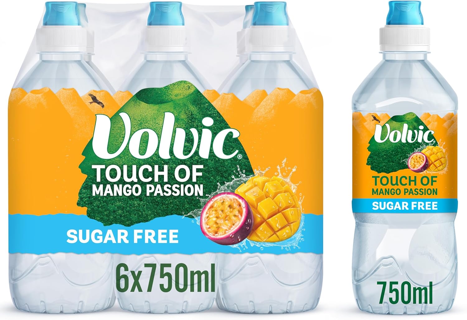 6 x Volvic Touch Of Fruit Mango Passion 750Ml