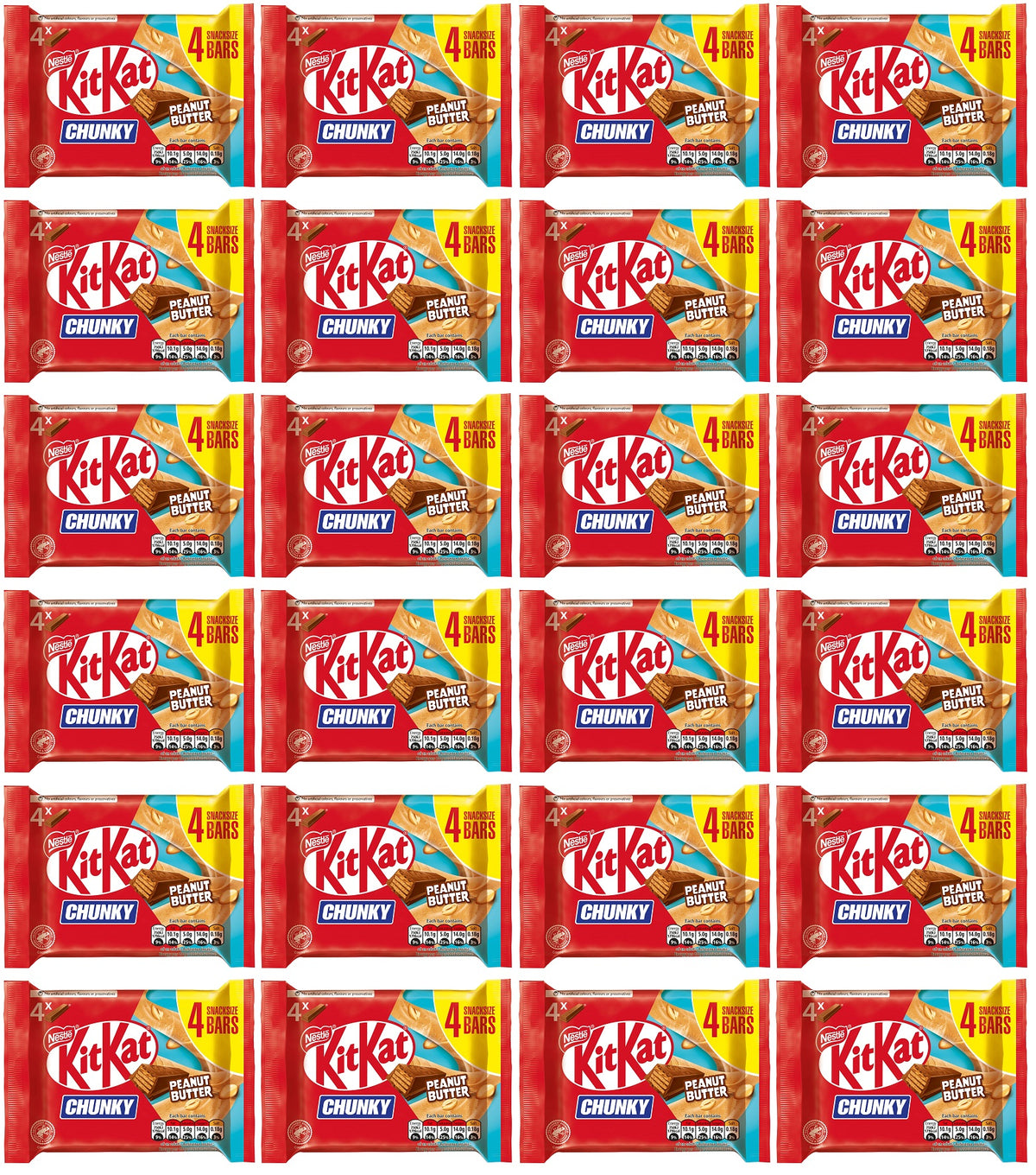 24 X Kitkat Chunky Peanut Butter 4Pk Multipack - 136Gm