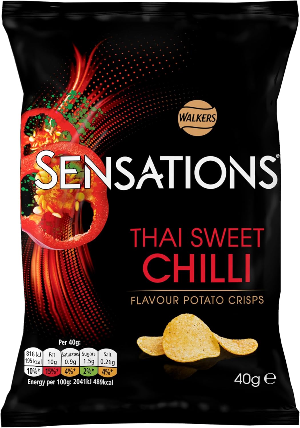 32 x Walkers Sensations Thai Sweet Chilli Grab Bag Crisps 40G