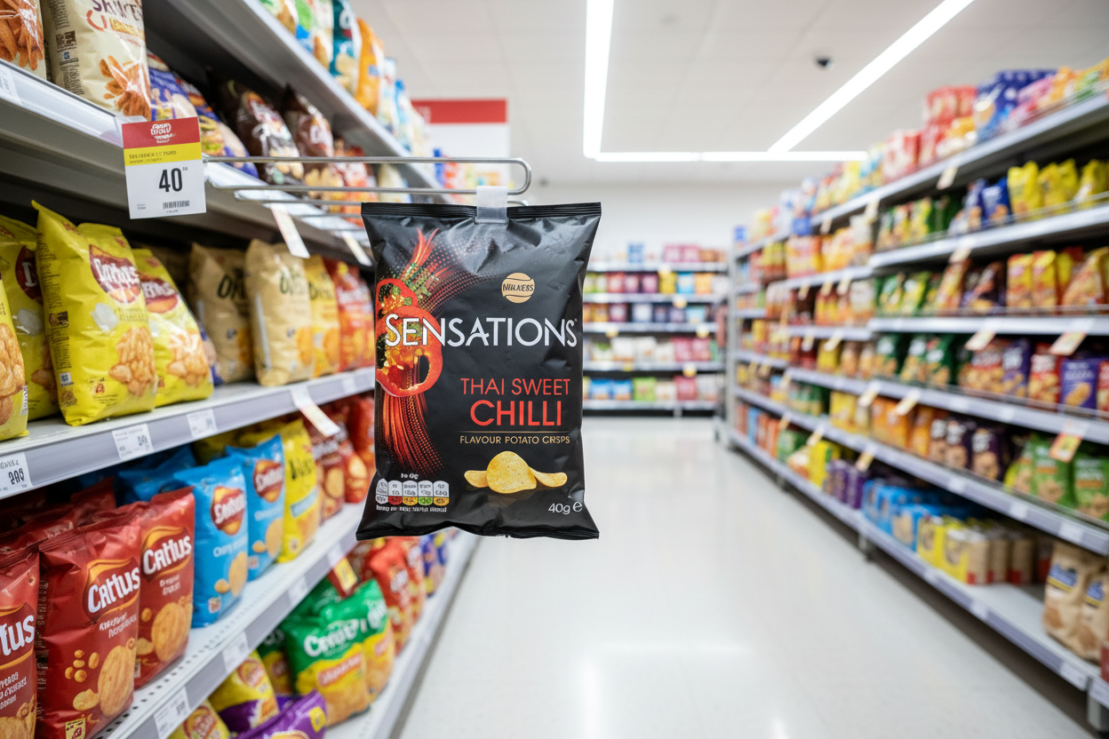 32 x Walkers Sensations Thai Sweet Chilli Grab Bag Crisps 40G