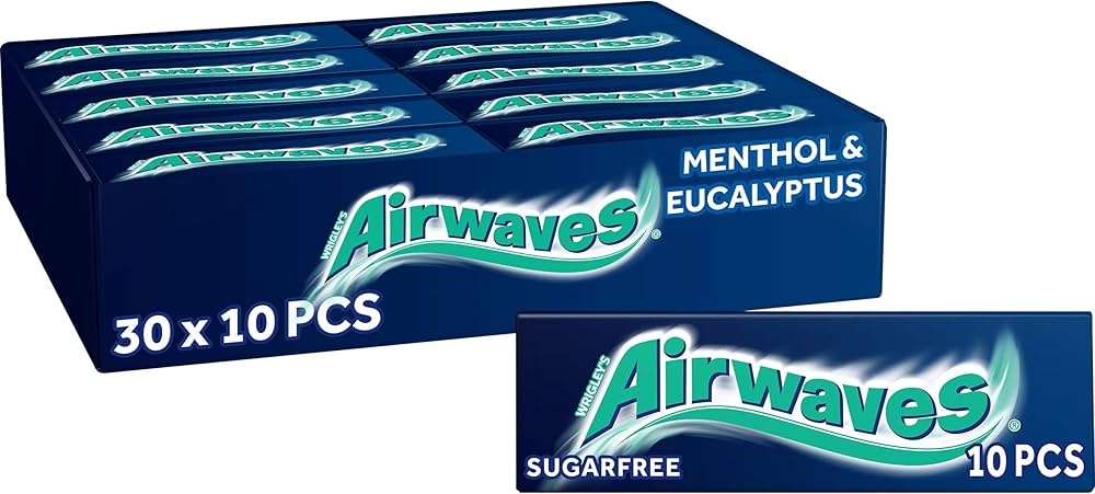 30 x Airwaves Menthol & Eucalyptus Gum 10 Pce