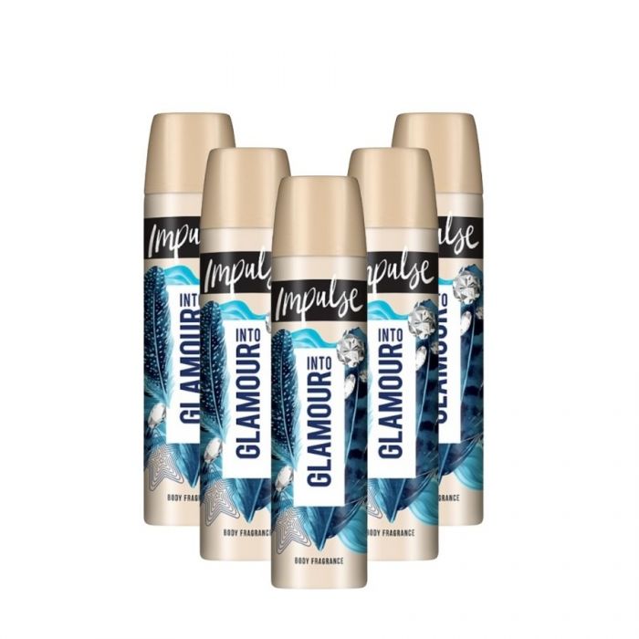 6 x Impulse Body Spray Into Glamour 75 Ml