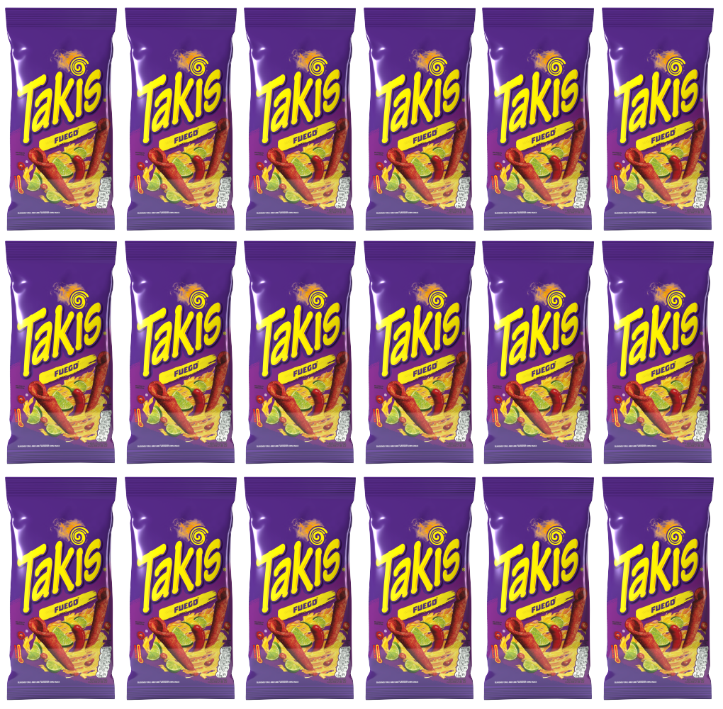 18 x Takis Fuego Chilli & Lime Snack - 100GM