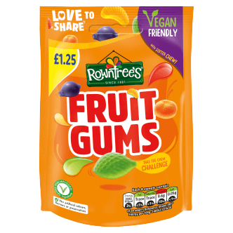 10 x Rowntrees Fruit Gums Pouch - 120Gm