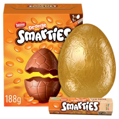 4 X Smarities Orange Large Egg - 188Gm