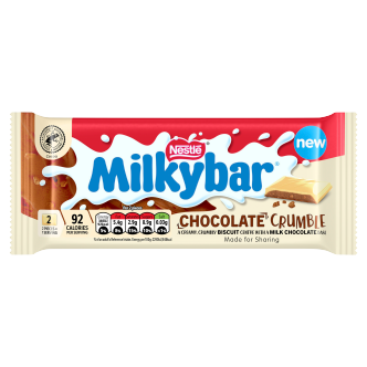 25 x Milkybar White Chocolate Biscuit Sharing Bar - 84GM