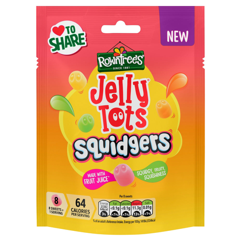 9 x Rowntrees Jelly Tots Squidgers Pouch - 120GM