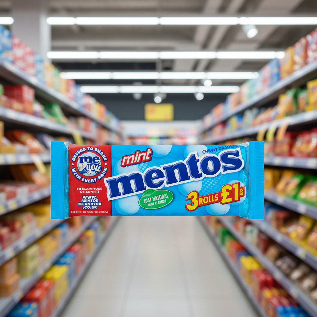 25 x Mentos Mint Roll 3Pk 3X25Gm
