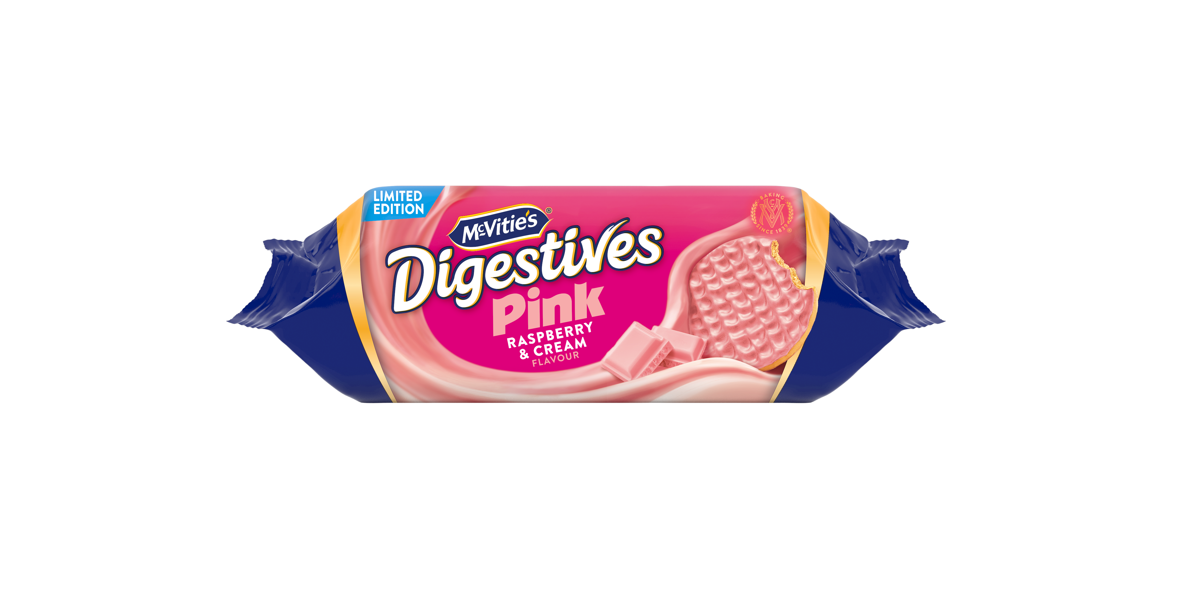 12 x Pink Digestives Raspberry & Cream - 232GM