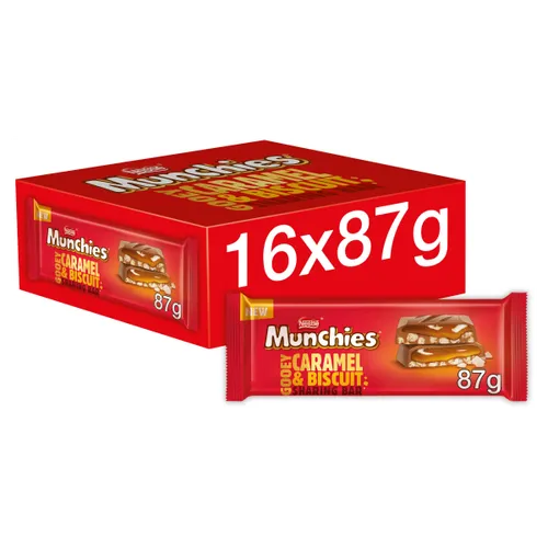 16 x Munchies Gooey Caramel & Biscuit Sharing Bar 87G