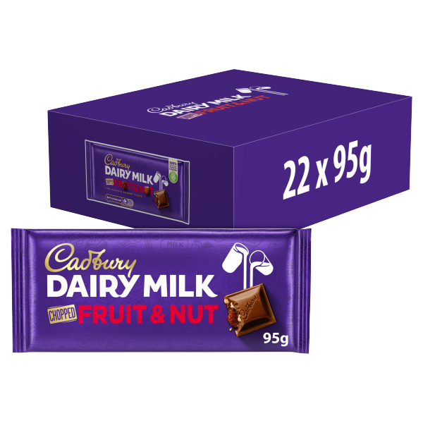 22 x Cadbury Fruit N Nut Bar - 95GM