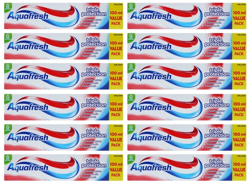 12 x Aquafresh Toothpaste Triple Protection - 100ML