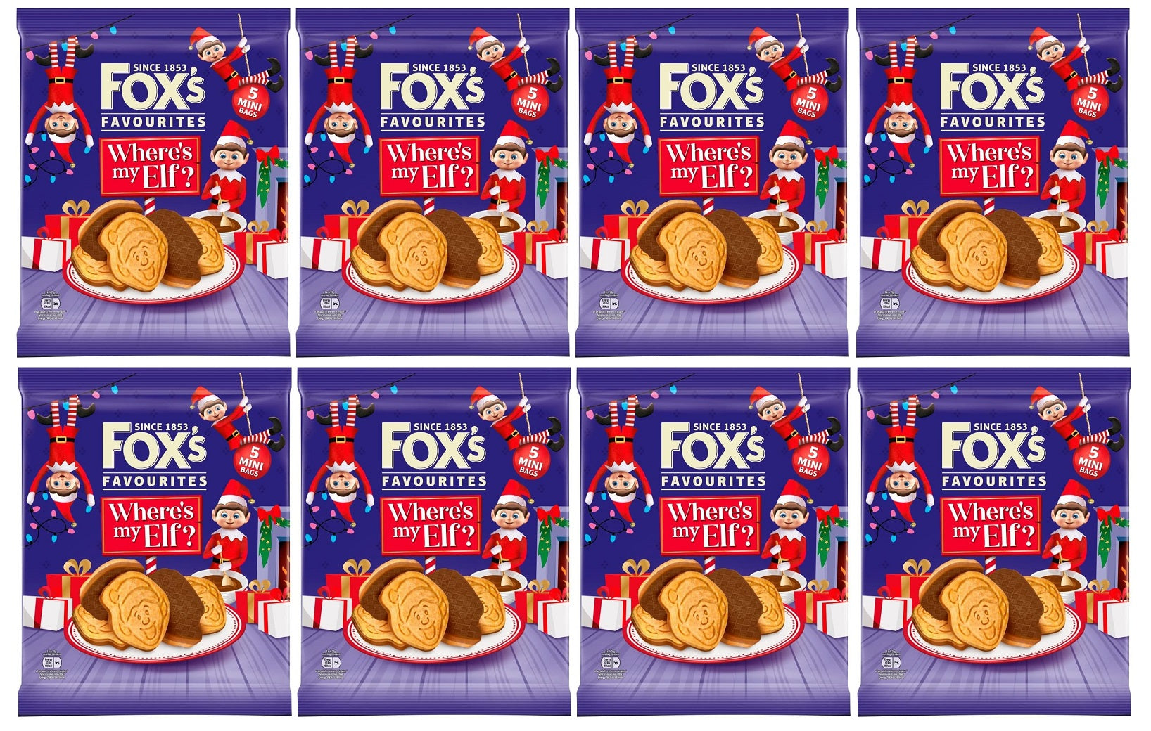 8 X Foxs Favourites Where'S My Elf? Mini Bags 5 X 20G