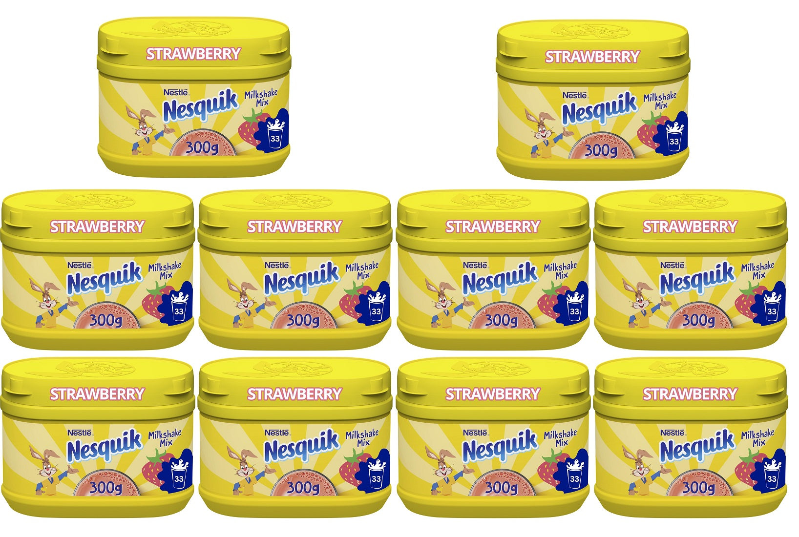 10 x Nesquik Strawberry Milkshake - 300GM