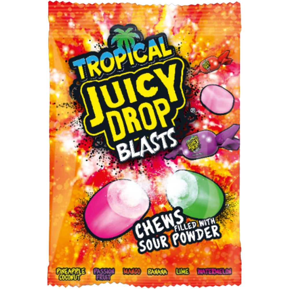 12 x Bazooka Tropical Juicy Drop Blasts 120G