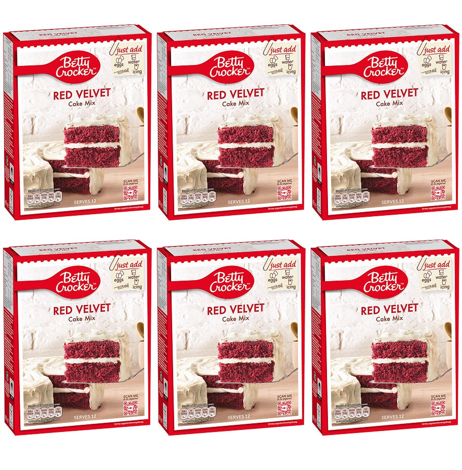 6 X Betty Crocker Red Velvet Cake Mix - 425Gr