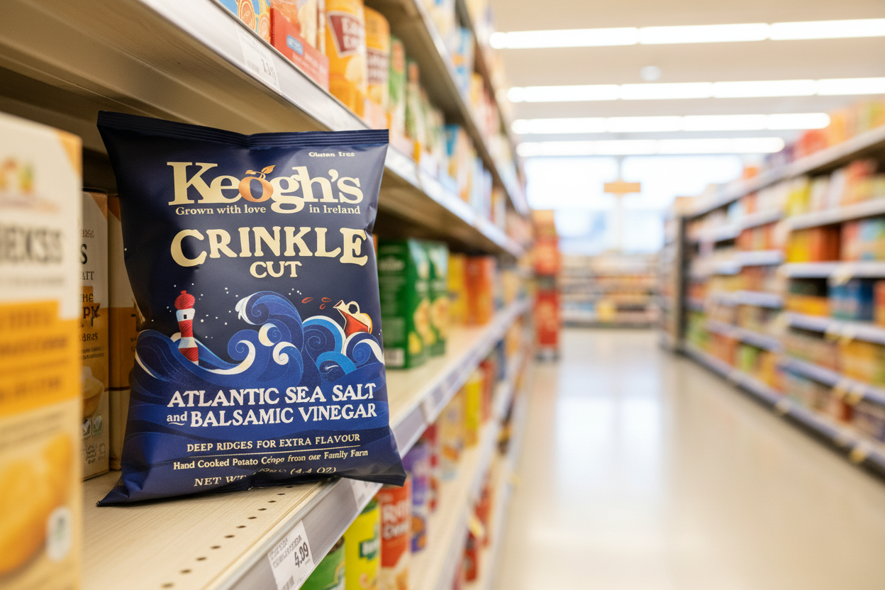 12 x Keogh's Crinkle Cut Atlantic Sea Salt & Balsamic Vinegar 125G