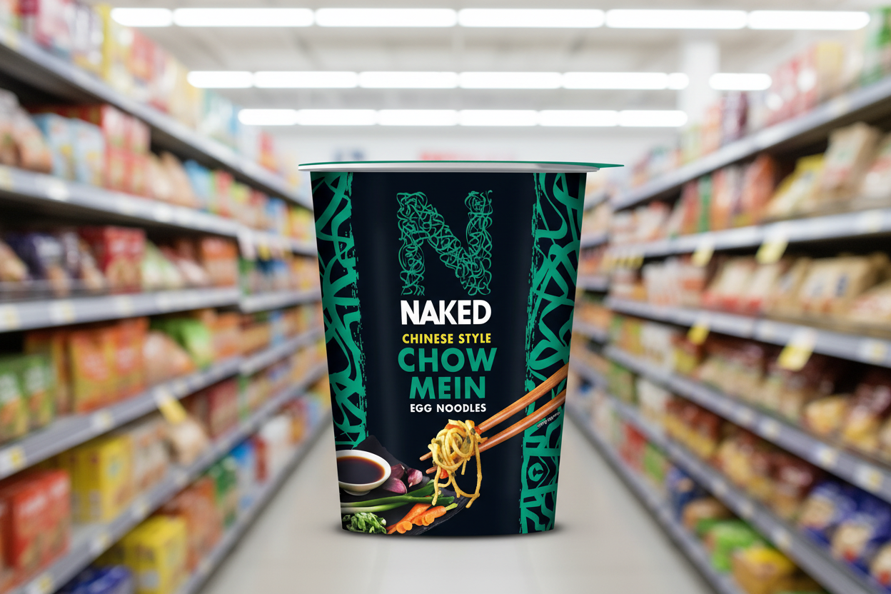 5 x Naked Noodle Chow Mein Noodle Pot 75Gm