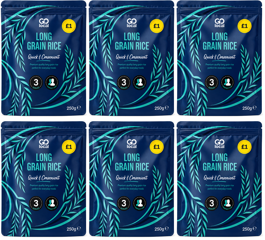 6 X Go Local Long Grain Rice Pouch - 250G