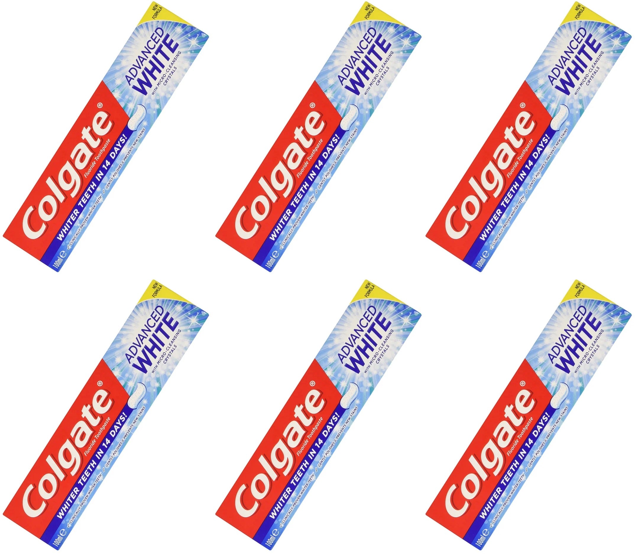 6 x Colgate Advanced White Teeth Whitening Toothpaste 100Ml