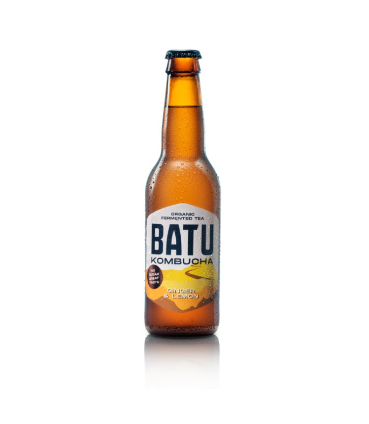 12 x Batu Kombucha Ginger & Lemon - 330ml
