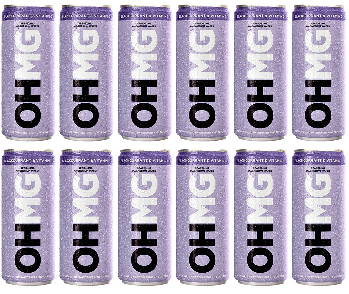 12 x OHMG Blackcurrant & Vitamin C Sparkling Water - 330ml