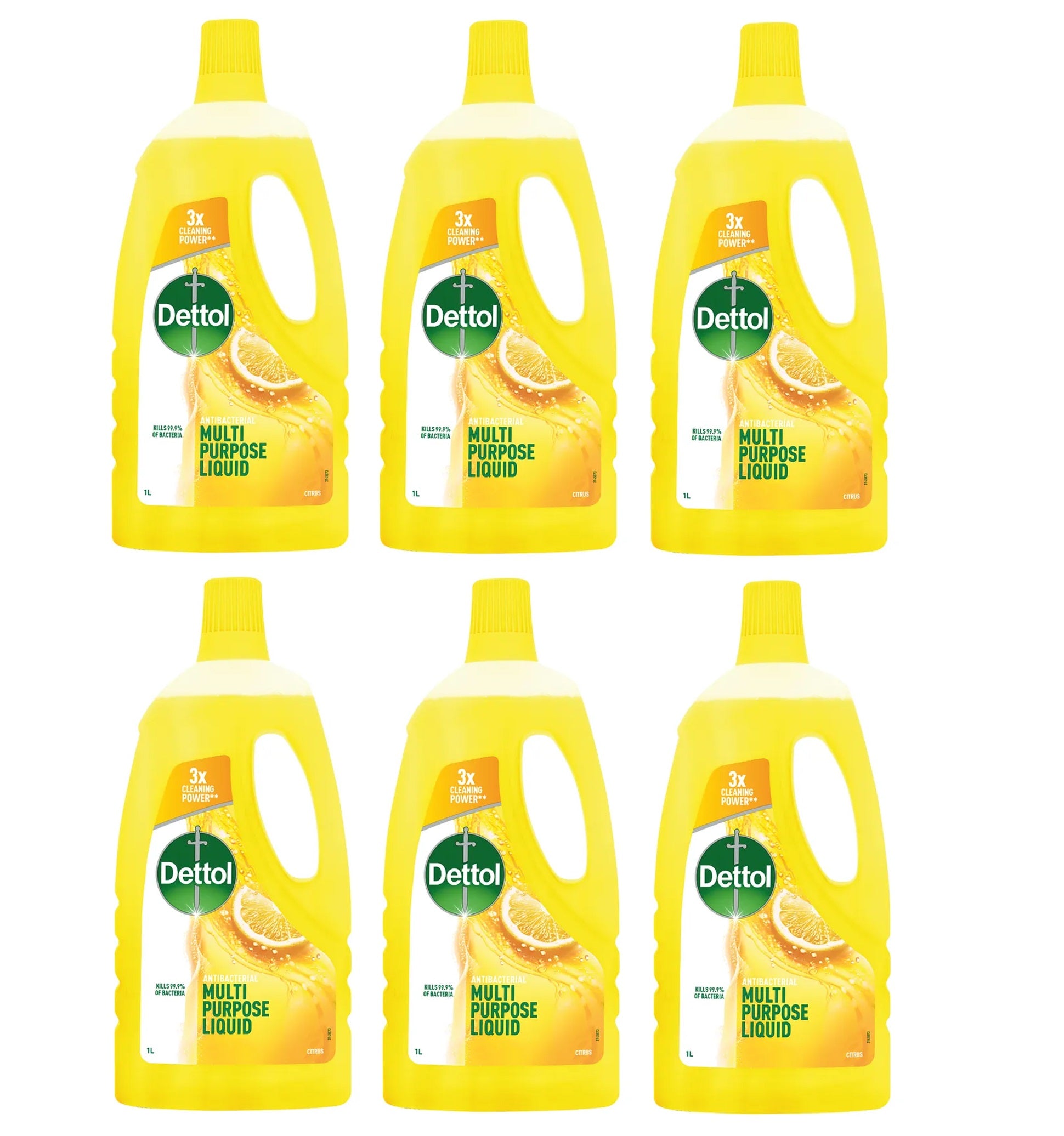 6 x Dettol Multipurpose Antibacterial Citrus - 1 LITRE