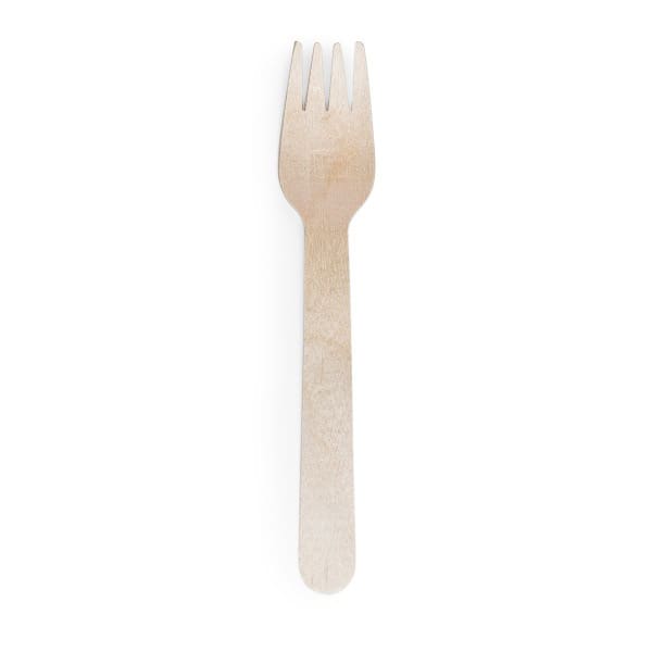 10 x D2E Cutlery Wooden Fork 6In 100Pk X 10