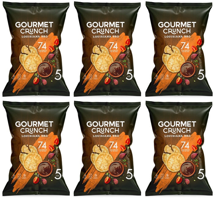 6 X Gourmet Crunch Louisianna Bbq 5pk 5X18GM