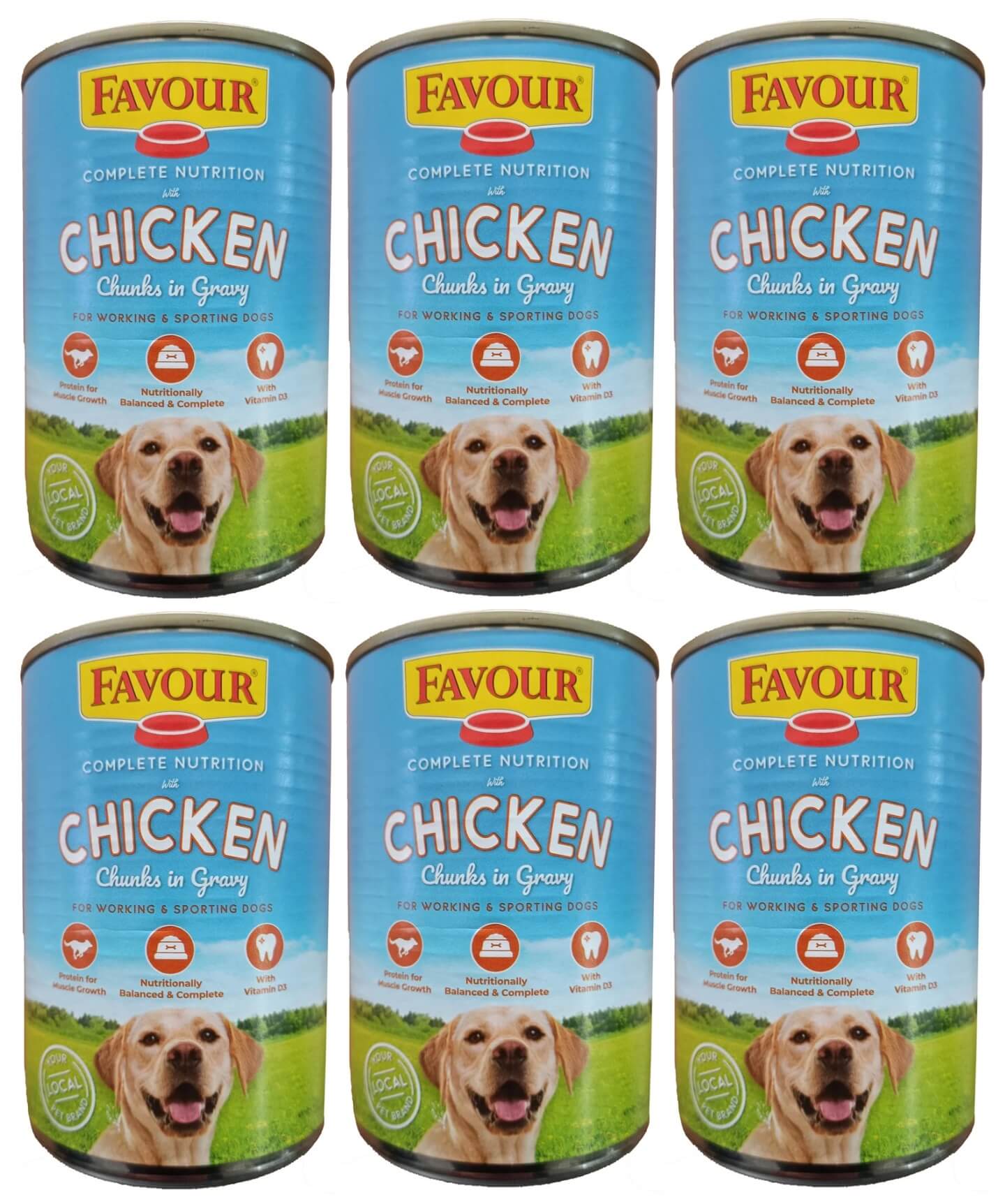 6 X Favour Chicken Chunks Gravy 1240g
