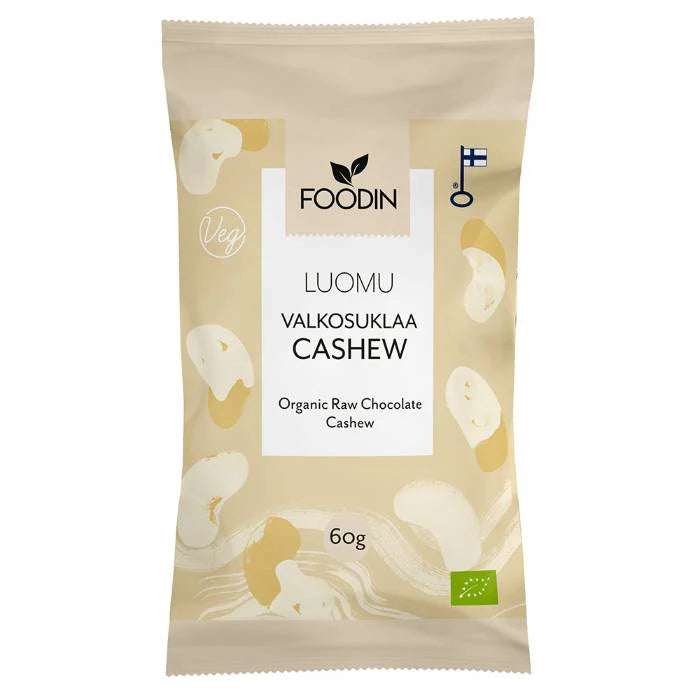 8 x Foodin Org Raw White Chocolate Cashew - 50g