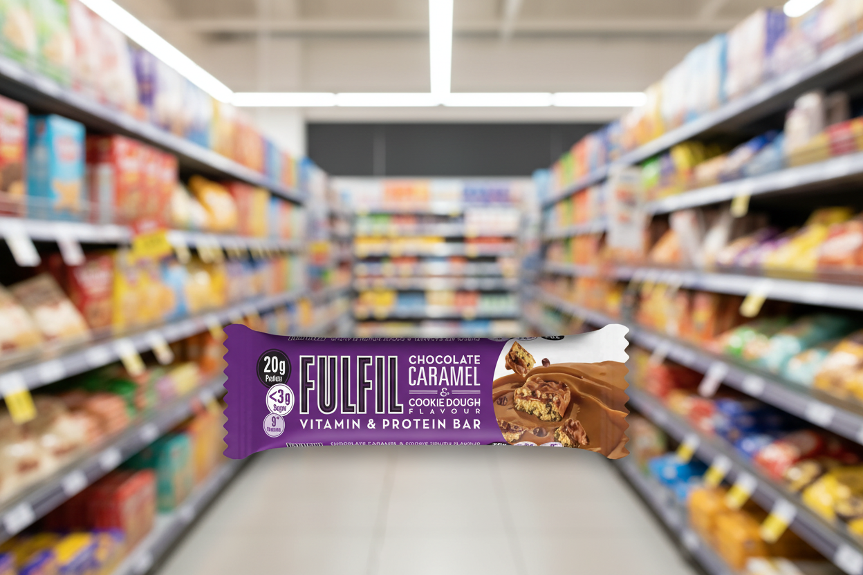 15 x Fulfil Chocolate Caramel & Cookie Dough Vitamin & Protein Bar 55G