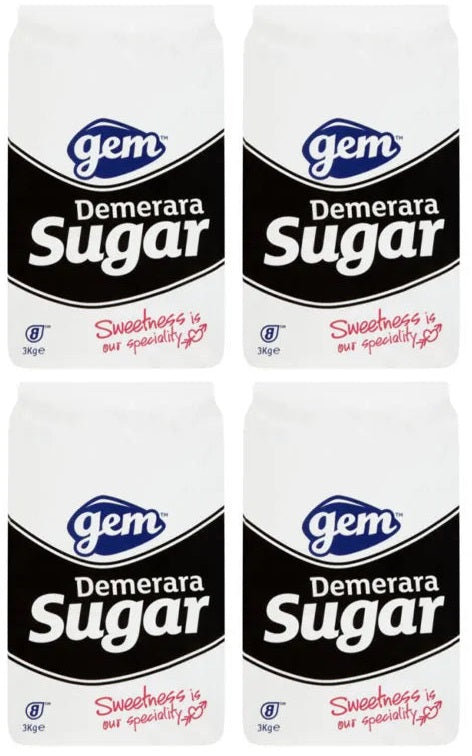 4 x Gem Demerara Sugar 3Kg